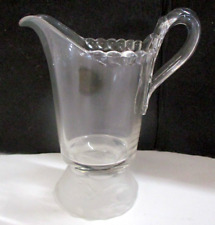 EAPG Gillinder & Sons Frosted Lion Glass Cream Pitcher  picture