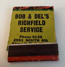 Vtg 1950’s Bob & Del’s Richfield Service Klamath Falls, OR Unstruck Full picture