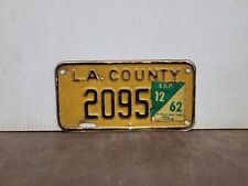 1962  California LA COUNTY PERMIT  License Plate Tag picture