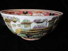 CHINESE HAND PAINTED MID CENTURY 12 1/4  WIDE ANDREA BY SADEK BOWL CHINESE SCENE picture