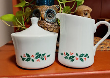 Corning  Corelle  Winter Holly   Sugar And Creamer picture