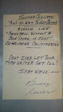 Buddy Lester written note and signed to Jim Murray sports writer  1998  picture