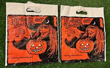 Lot Of 2 Vintage 1960's 1970's Ben Franklin Trick Or Treat Bag Halloween Witches picture