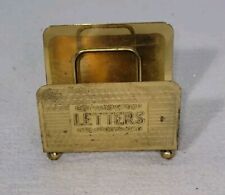 Vintage Brass Letter Holder Made in England Rare Mid Century Modern Desk Letters picture