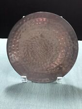 Vintage Small Hammered Copper Plate with Label picture