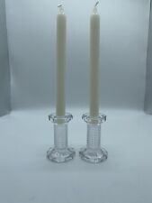 Pair Of 4” Mikasa Crystal Taper Candle Holders Nob Hill Design picture