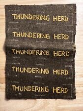 US ARMY WW2 VTG Patch 8th ARMORED DIVISION THUNDERING HERD UNCUT x5 picture