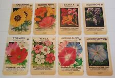 8 Vintage FLOWER SEED PACKS (S116)-Schmidt Litho-Roudabush's-3 1/4