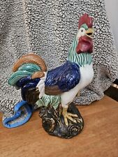 Three Hands Corp Large Ceramic Rooster 17” Tall Excellent Condition No Flaws picture