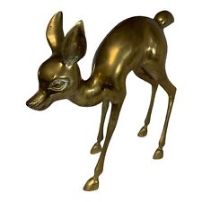 Vtg Large Mid Century Modern Hollywood Regency Brass Deer Sculpture Bambi 17