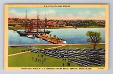 Newport RI-Rhode Island, Drill Field, Naval Training Station, Vintage Postcard picture