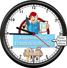 Personalized Handyman Business Construction Building Tools Man Sign Wall Clock picture