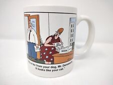 Vintage Far Side Mug 1990 Fax From Your Dog Cat Office Coffee Mug picture