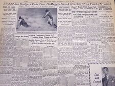 1941 JULY 16 NEW YORK TIMES - DIMAGGIO STREAK REACHES 55 - NT 5158 picture