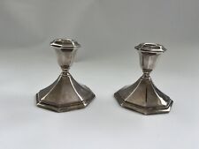 2 Heavy Wallace Bros Silverplate 5010 Alden Design Console Candle Holders picture