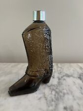Vintage Avon Wild Country Cowboy Brown Glass Boot Cologne Bottle Partial Unique picture
