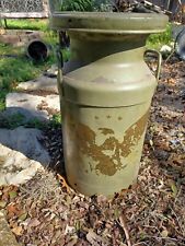 vintage Steel 5 gallon Milk Can with Colonial American Eagle USA picture