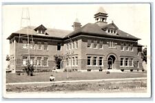 1930 High School Building Boy Child View Scottville MI RPPC Photo Postcard picture