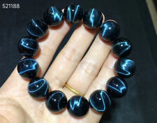 Genuine Natural blue Tiger's Eye Stone Crystal Round Bead Bracelet 16mm AAAAAA picture