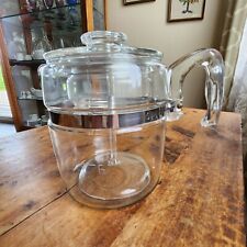 Vintage PYREX Flameware 9-Cup Glass Coffee Pot Percolator 7759 Complete USA Made picture