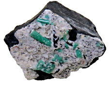Rough colombian exagon crystal emeralds on matrix of quarts and pyrite - 143 grs picture