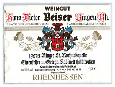 1970's-80's Weingut Beiser Rheinhessen German Wine Label Original S13E picture