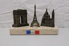 VINTAGE PARIS EIFFEL TOWER ON MARBLE BASE SOUVENIR SMALL PAPERWEIGHT picture