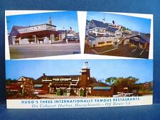 Postcard MA Cohasset Harbor Hugo's Restaurants Lighthouse Shack Kimball's 1950's picture