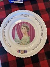 1957 Royal Visit hM Queen Elizabeth And HRH prince phillip Commerative Plate picture
