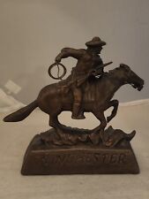 1 Piece Cast Winchester Rifle “Cowboy on Galloping Horse” Advertising Statue picture