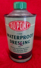 Vintage DuPont Waterproof Dressing Oil Tin Can Hunting Fishing Auto 1/2 Full picture