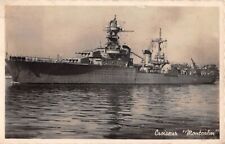 FRANCE NAVY ~ CRUISER MONTCALM IN HARBOR ~ REAL PHOTO PC ~ used 1948 picture