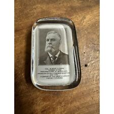 ANTIQUE POPE MOTORCYCLE BICYCLE AUTOMOBILE ADVERTISING GLASS PAPERWEIGHT 1915-20 picture