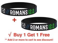 Romans 12:2 Bracelet Silicone Rubber Stretch Wristband Christian Religious 2pcs picture