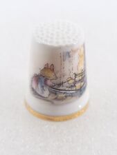VTG Royal Doulton Clover Toasting Bread Winter Brambly Hedge Porcelain Thimble picture