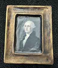 Antique George Washington Miniature Gilbert Stuart Copy Carroll Portrait Plaster picture