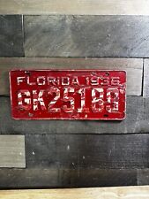 VINTAGE 1936 FLORIDA TAG ARMY LICENSE PLATE #GK25189 picture