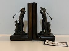 Vintage Crestview Collection Pair of Golfers Preparing For Drive Bookends picture