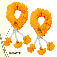 Thai Garland Artificial Fabric flower Fake Hanging golden Floral 3 tails, 2 pcs picture