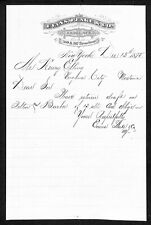 New York Broadway 1875 ALS Letterhead Henry Elling* Virginia City, MT picture