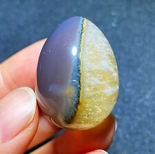 Beautiful Natural Madagascar Yellow Banded Agate Egg Crystal Reiki Healing D279 picture