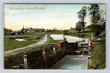 Bishop Stortford England, On The Stort, Waterway, Vintage c1909 Postcard picture