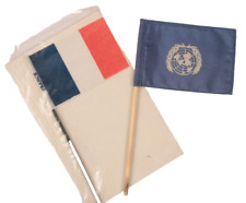 Vintage Mini France and UN Flags 5.5 Inches Tall picture