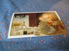 Old Postcard 1909 Madison Wis With Christmas Greetings Santa Claus by Fire Toys picture