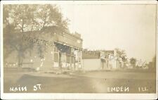 Emden, Illinois: *rare* 1910 RPPC, Main Street, photo postcard, Logan County, IL picture