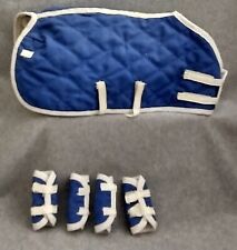 Breyer Traditional Model Horse Tack Accessories Blue Shipping Blanket Boots Set picture