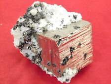Nice PYRITE Crystal CUBE with Druzy Quartz and Sphalerite Peru 208gr picture