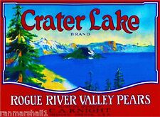 Medford Oregon Crater Lake Pear Fruit Crate Box Label Art Print picture