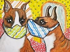 BOXER in Quarantine Art Print 11x14 Dog Collectible Signed by KSams Steampunk picture