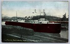 Postcard Ashtabula Harbor OH Car Ferry  